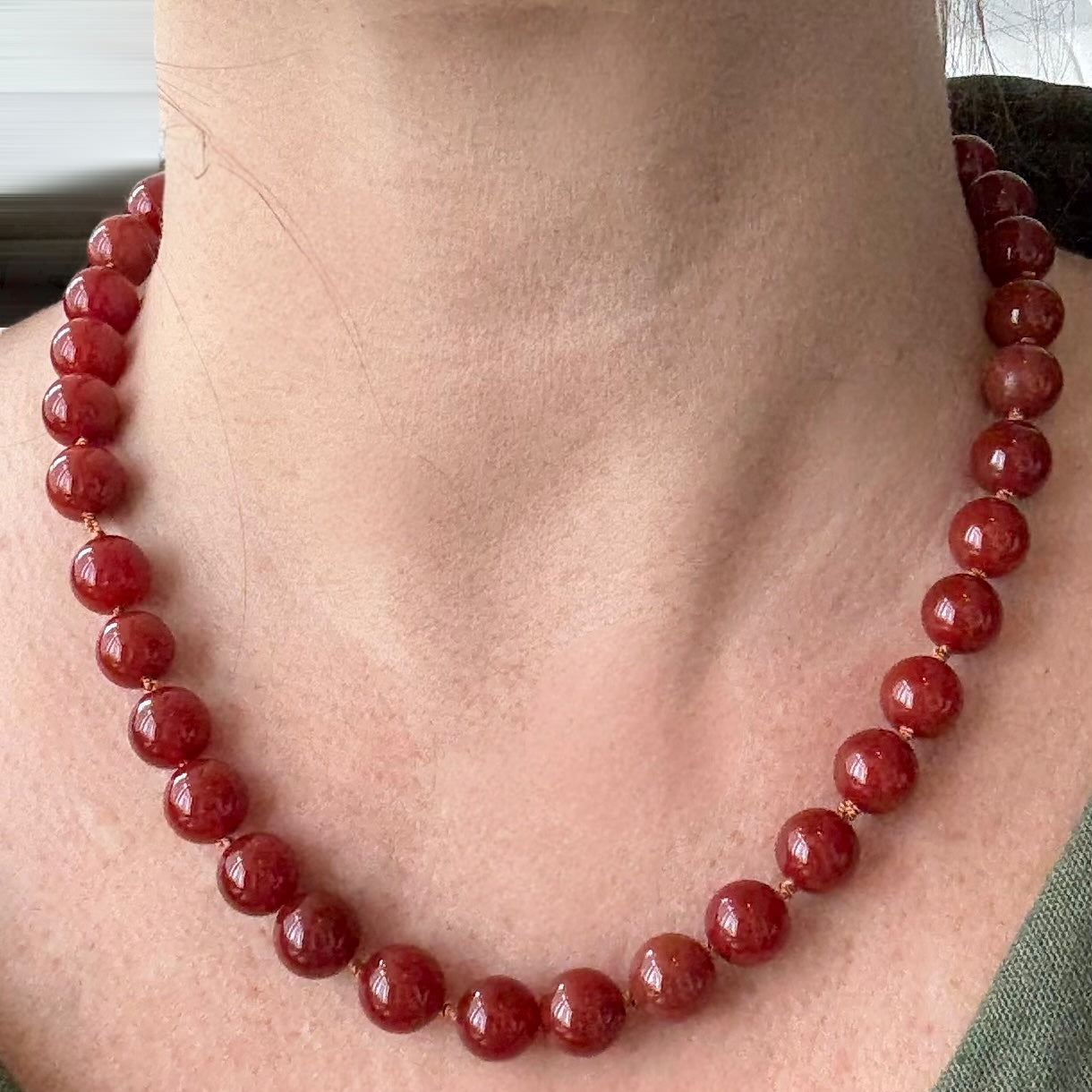 Carnelian Beaded Necklace