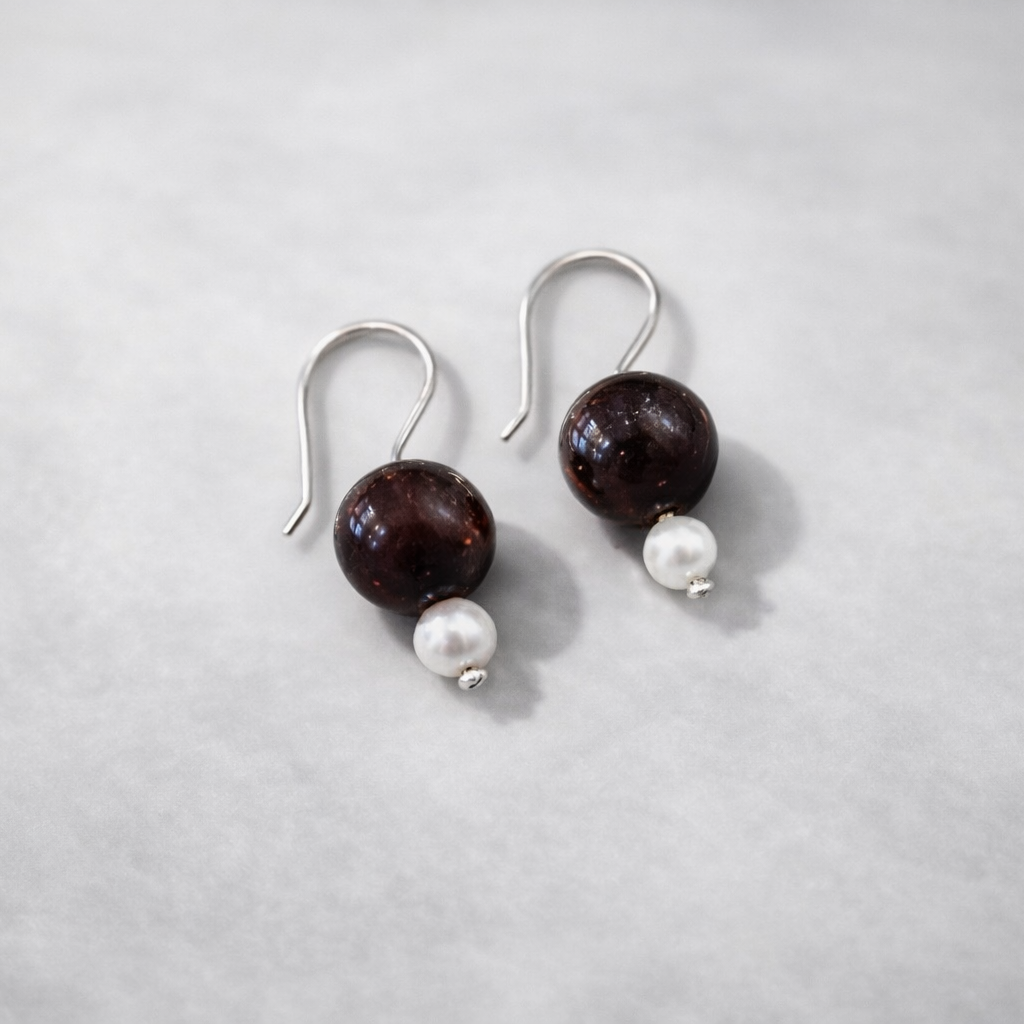 Nuit Garnet Hook Earrings