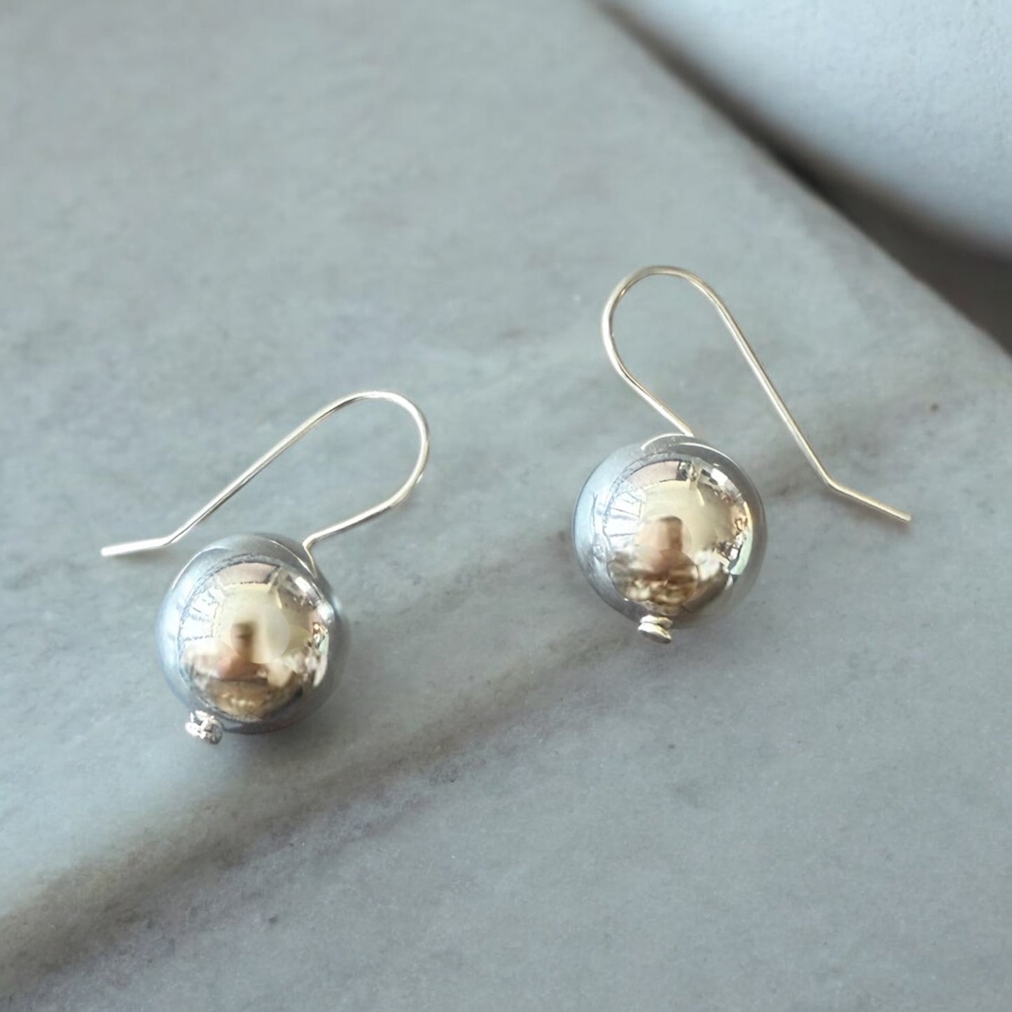 Silver Bead Hook Earrings