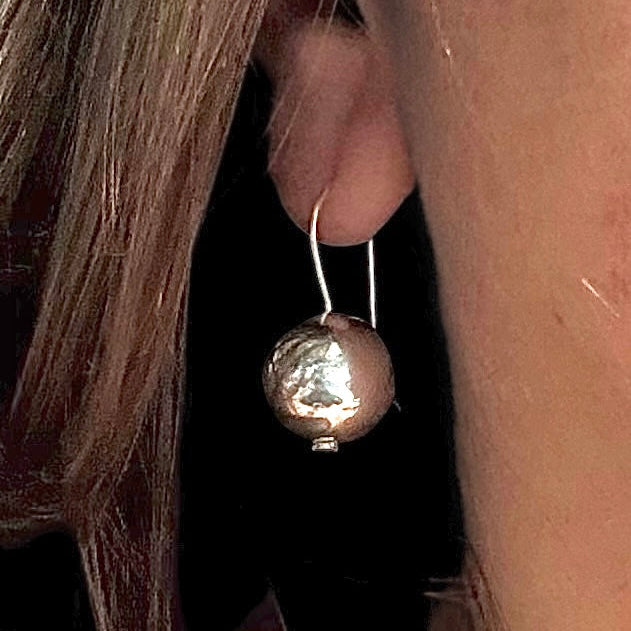 Silver Bead Hook Earrings