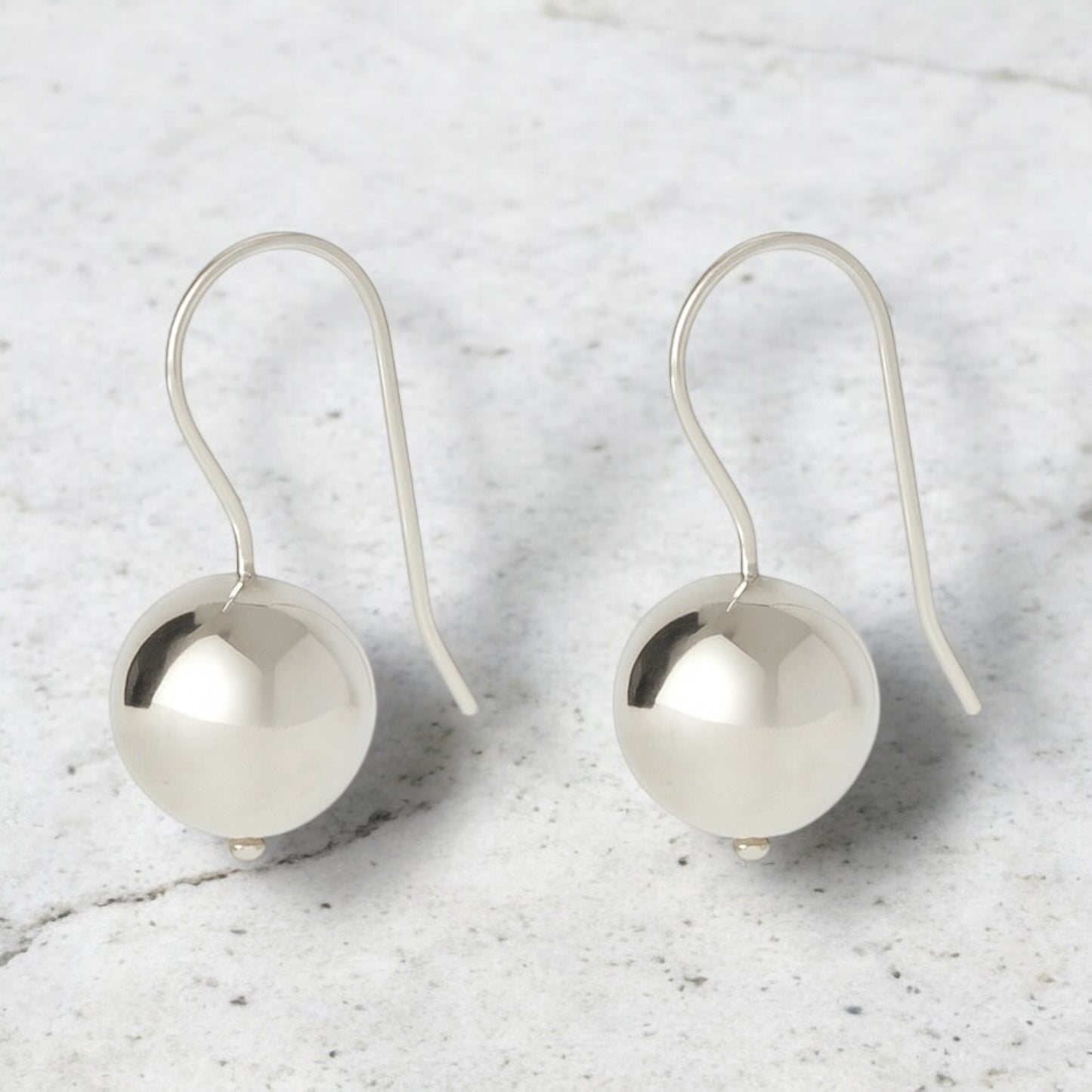Silver Bead Hook Earrings