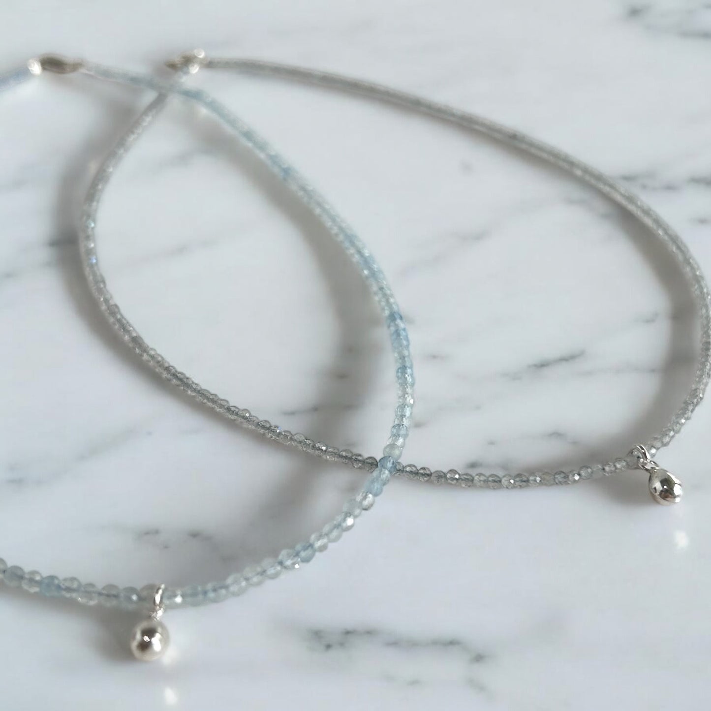 Silver Drop Crystal Necklace
