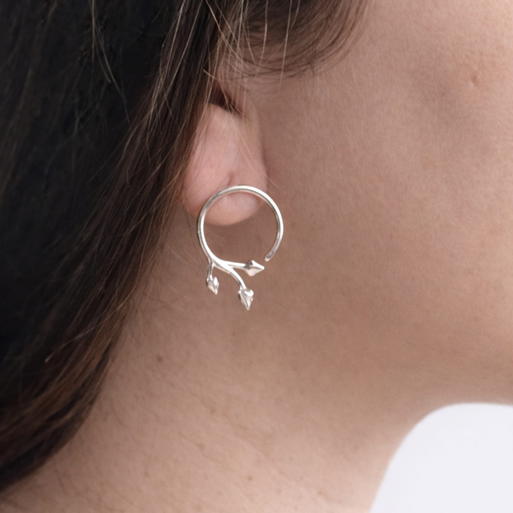 Branch Side Hoop Earrings