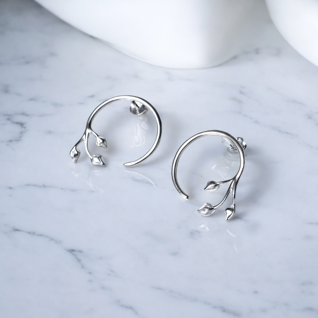 Branch Side Hoop Earrings