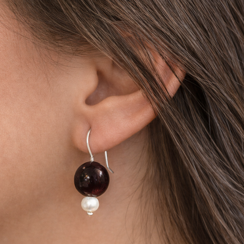 Nuit Garnet Hook Earrings