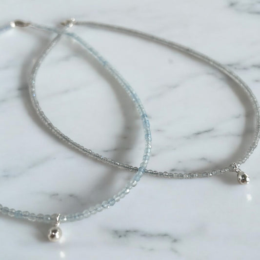 Silver Drop Crystal Necklace